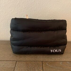 TOUS Black Quilted Puffer Cosmetic Pouch